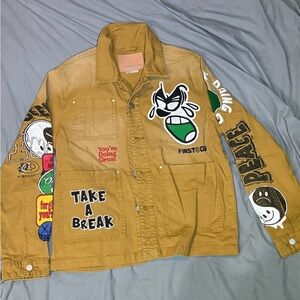 FIRST ROW "SPRING BREAK HAND DRAWING" JACKET WHEAT